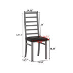 MAYEERTY Lot de 4 chaises de salle à manger en métal avec pieds en acier et sièges en cuir PU, dossier haut sans accoudoirs, pour salon et cuisine, gris
