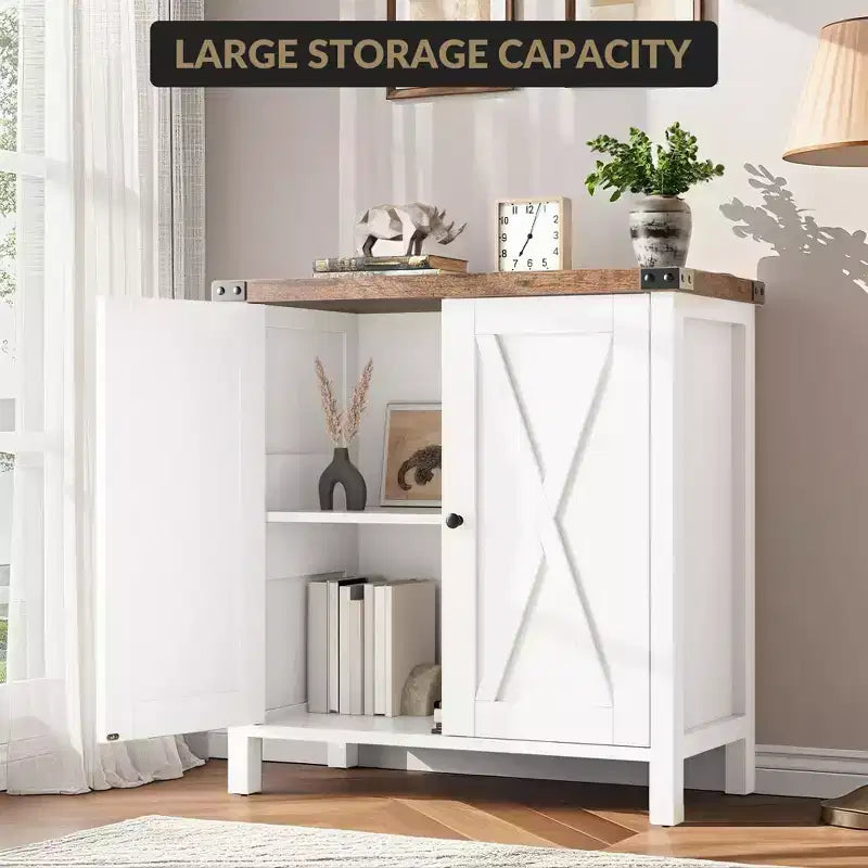 29.9 Buffet Bahut avec Étagères Réglables et 2 Portes, Meuble d'Appoint Console pour Entrée
