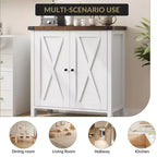 29.9 Buffet Bahut avec Étagères Réglables et 2 Portes, Meuble d'Appoint Console pour Entrée
