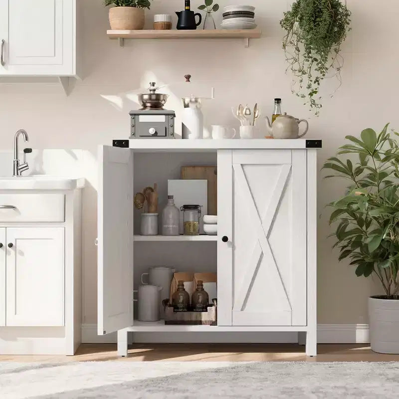 29.9 Buffet Bahut avec Étagères Réglables et 2 Portes, Meuble d'Appoint Console pour Entrée