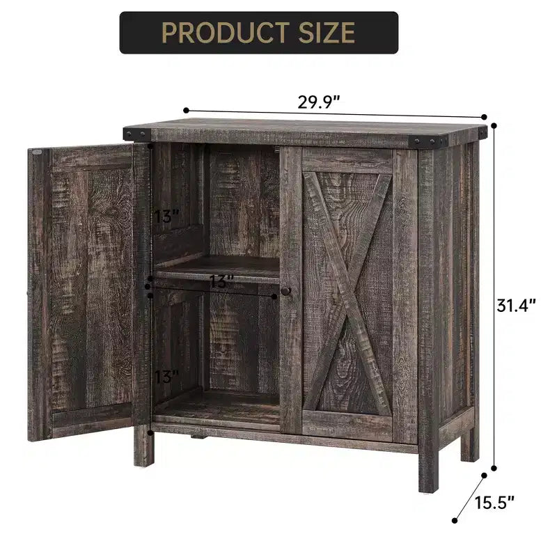 29.9 Buffet Bahut avec Étagères Réglables et 2 Portes, Meuble d'Appoint Console pour Entrée