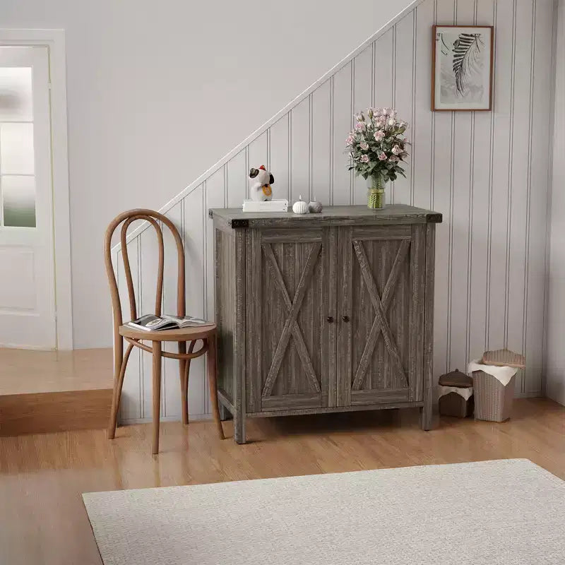 29.9 Buffet Bahut avec Étagères Réglables et 2 Portes, Meuble d'Appoint Console pour Entrée