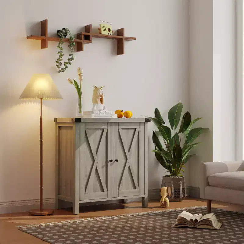 29.9 Buffet Bahut avec Étagères Réglables et 2 Portes, Meuble d'Appoint Console pour Entrée