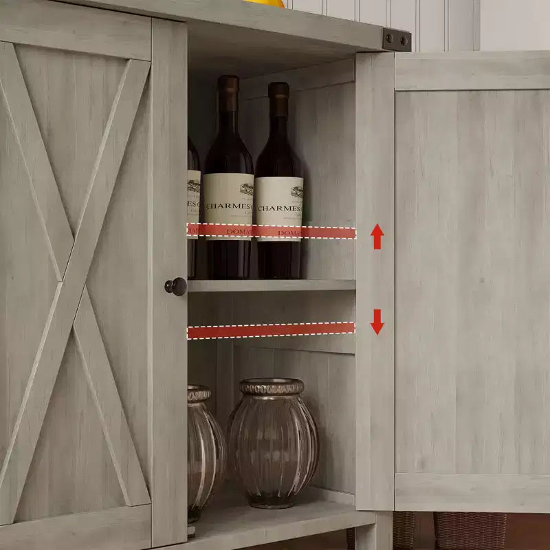 29.9 Buffet Bahut avec Étagères Réglables et 2 Portes, Meuble d'Appoint Console pour Entrée