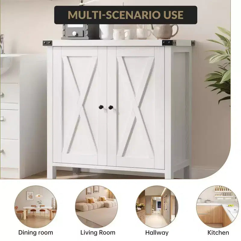 29.9 Buffet Bahut avec Étagères Réglables et 2 Portes, Meuble d'Appoint Console pour Entrée