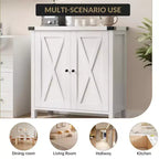 29.9 Buffet Bahut avec Étagères Réglables et 2 Portes, Meuble d'Appoint Console pour Entrée