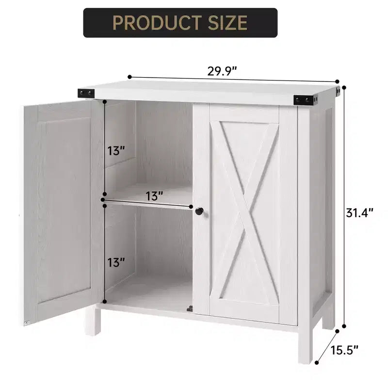 29.9 Buffet Bahut avec Étagères Réglables et 2 Portes, Meuble d'Appoint Console pour Entrée