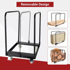 Chariot de transport pour plaques de plâtre, chariot de plateforme en acier robuste d'une capacité de 680 kg avec 4 roues, chariot utilitaire pliable pour plaques de plâtre, bois, matelas