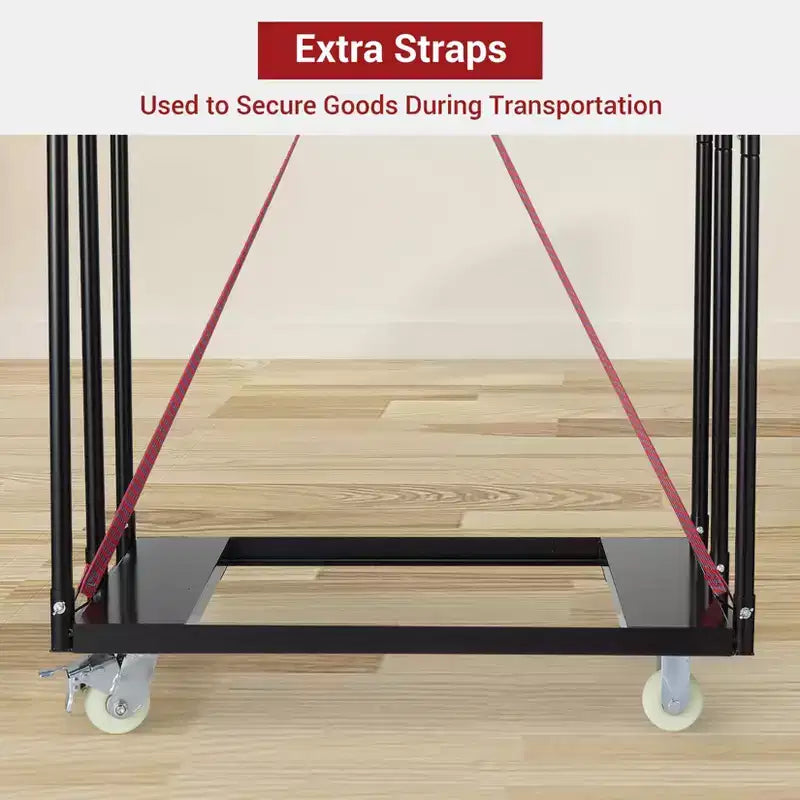 Chariot de transport pour plaques de plâtre, chariot de plateforme en acier robuste d'une capacité de 680 kg avec 4 roues, chariot utilitaire pliable pour plaques de plâtre, bois, matelas