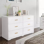 Commode à 6 tiroirs profonds avec dispositif anti-basculement, commode moderne pour la maison, le bureau et le salon