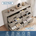 Commode à 6 tiroirs profonds avec dispositif anti-basculement, commode moderne pour la maison, le bureau et le salon