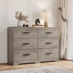 Commode à 6 tiroirs profonds avec dispositif anti-basculement, commode moderne pour la maison, le bureau et le salon