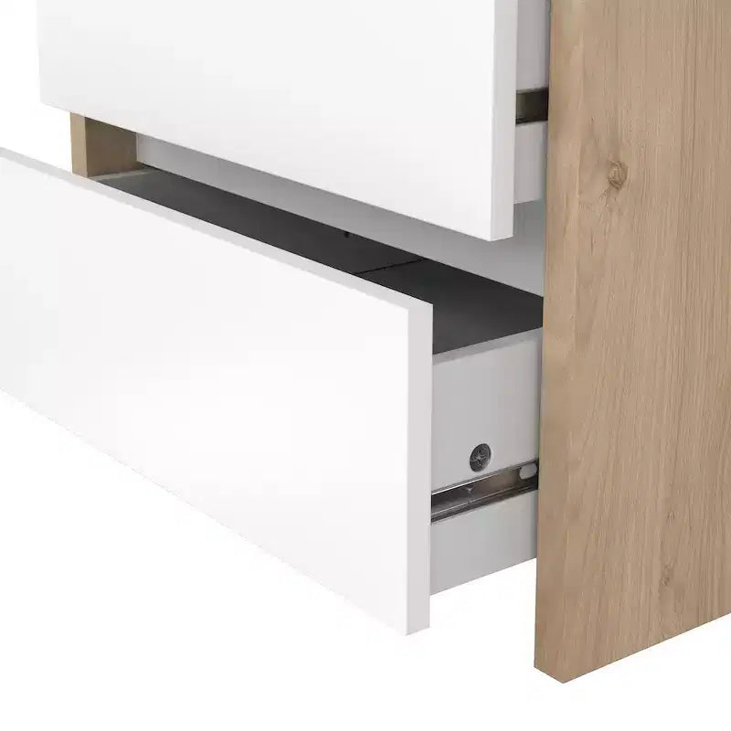 Tvilum,Table de chevet à 2 tiroirs de 43 cm de haut Next