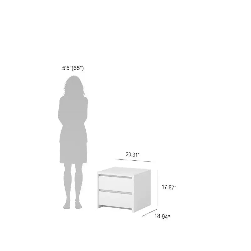 Tvilum,Table de chevet à 2 tiroirs de 43 cm de haut Next
