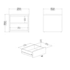 Tvilum,Table de chevet à 2 tiroirs de 43 cm de haut Next