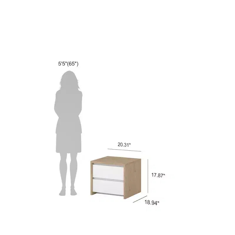 Tvilum,Table de chevet à 2 tiroirs de 43 cm de haut Next