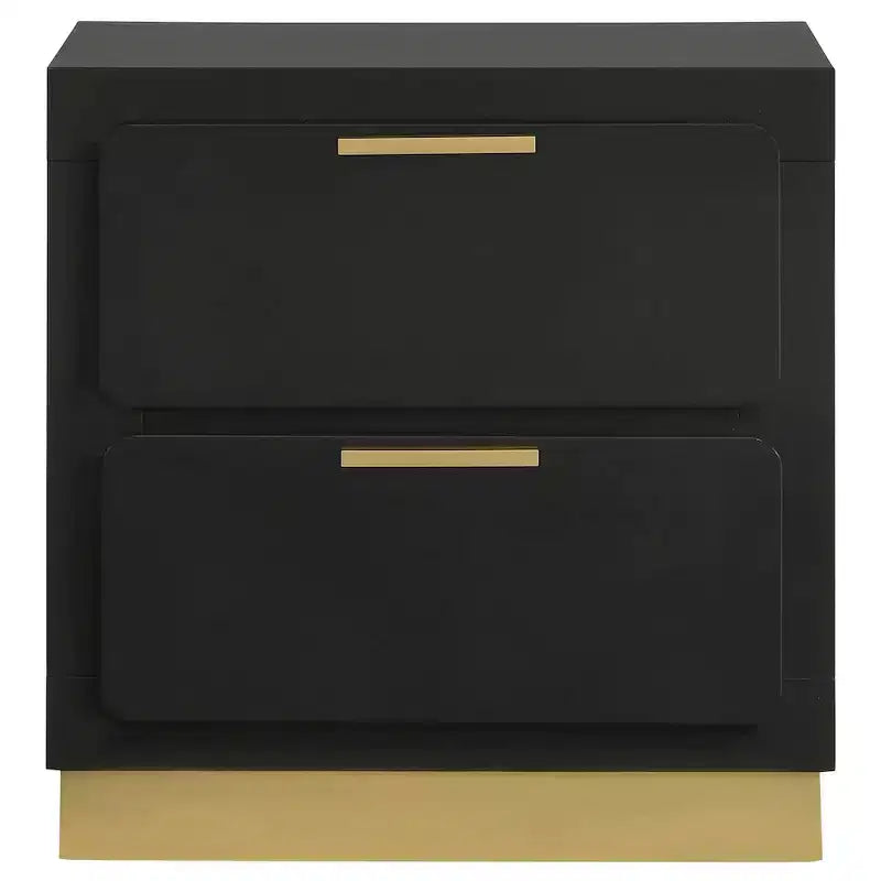 Coaster, Table de chevet 2 tiroirs Caraway Noir