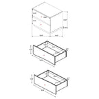 Coaster, Table de chevet à 2 tiroirs Winslow Noyer fumé