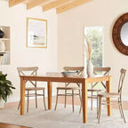 HomeStock Table de salle à manger rectangulaire 36x60 avec plateau en bois massif