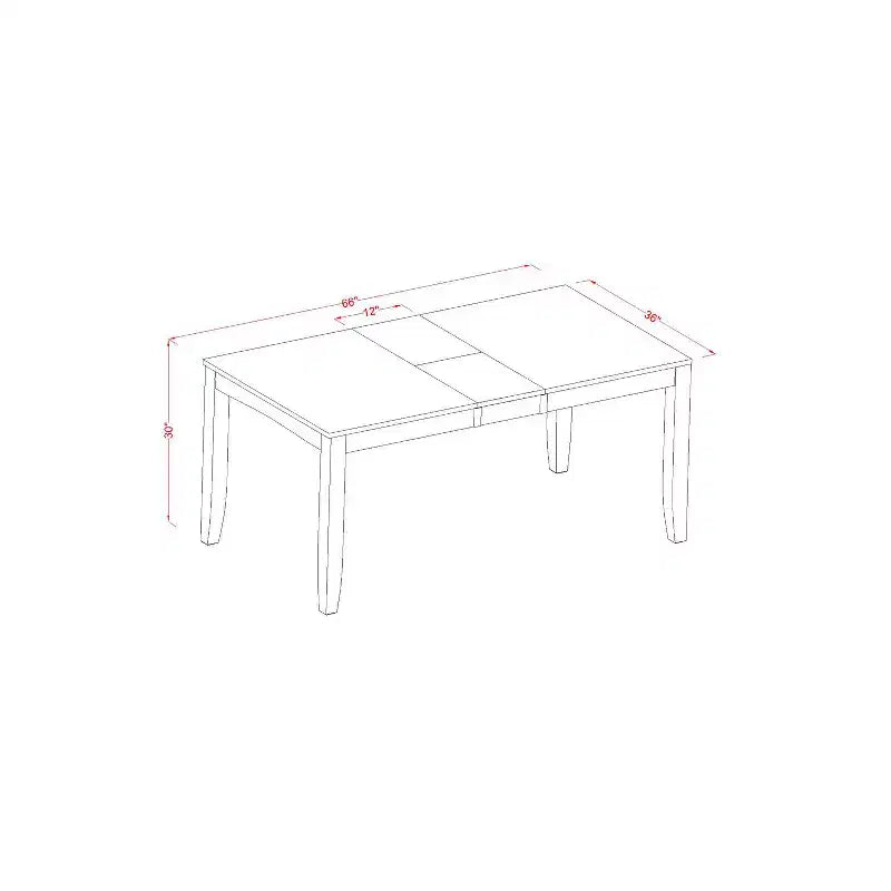 Table de salle à manger rectangulaire HomeStock 36x66 avec rallonge intégrée