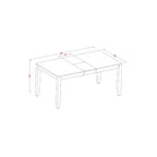 Table de salle à manger rectangulaire HomeStock 36x66 avec rallonge intégrée