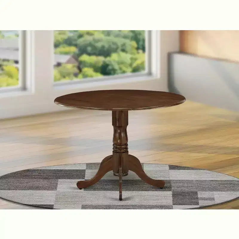 Table de salle à manger HomeStock en bois d'hévéa avec deux rallonges escamotables de 23 cm