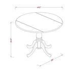 Table de salle à manger HomeStock en bois d'hévéa avec deux rallonges escamotables de 23 cm