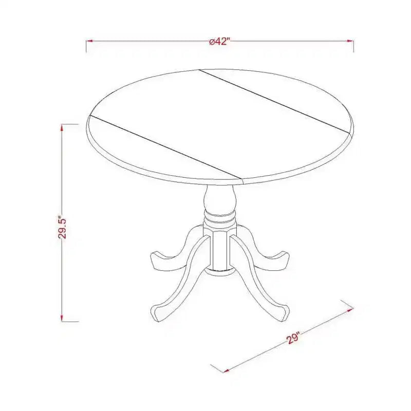 Table de salle à manger HomeStock en bois d'hévéa avec deux rallonges escamotables de 23 cm
