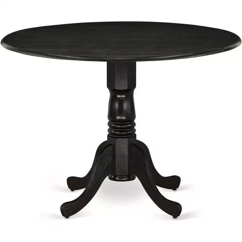 Table de salle à manger HomeStock en bois d'hévéa avec deux rallonges escamotables de 23 cm