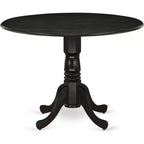 Table de salle à manger HomeStock en bois d'hévéa avec deux rallonges escamotables de 23 cm