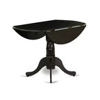 Table de salle à manger HomeStock en bois d'hévéa avec deux rallonges escamotables de 23 cm