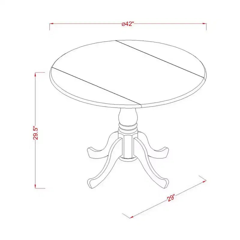 Table de salle à manger HomeStock en bois d'hévéa avec deux rallonges escamotables de 23 cm