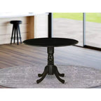 HomeStock Dining Table Made of Rubber Wood with Two 9 Inch Drop Leaves