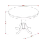 Table à manger HomeStock en bois d'hévéa, ronde de 36 pouces