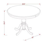 Table à manger HomeStock en bois d'hévéa, ronde de 36 pouces