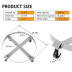 Chariot à fûts, chariot à 4 roues - Lot de 2 sans roulettes de frein, usage intensif pour l'industrie, les entrepôts, les usines