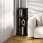 HOMLUX Étagère bibliothèque 3 niveaux ouverte, support de rangement polyvalent avec tablettes réglables Noir/Blanc