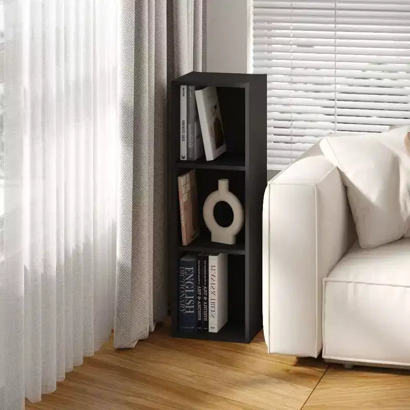 HOMLUX Étagère bibliothèque 3 niveaux ouverte, support de rangement polyvalent avec tablettes réglables Noir/Blanc