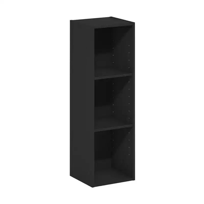 HOMLUX Étagère bibliothèque 3 niveaux ouverte, support de rangement polyvalent avec tablettes réglables Noir/Blanc