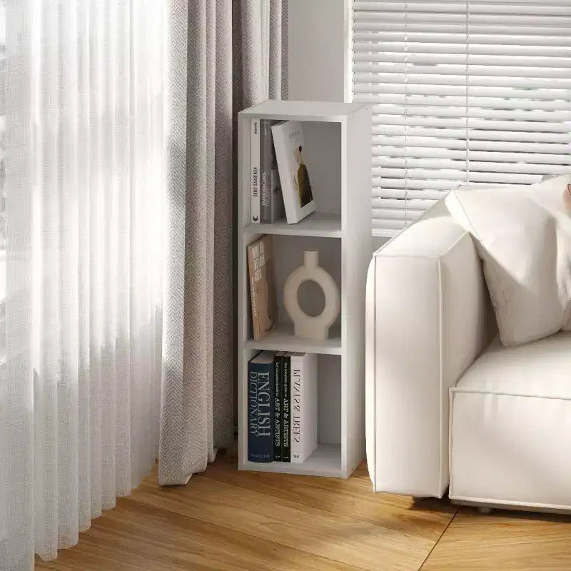 HOMLUX Étagère bibliothèque 3 niveaux ouverte, support de rangement polyvalent avec tablettes réglables Noir/Blanc