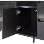 Buffet moderne Acekool avec lumières LED, meuble de rangement haute brillance pour cuisine, salle à manger et salon