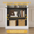 Bibliothèque haute de 180 cm, bibliothèque ouverte à 5 niveaux avec étagères réglables, organisateur de rangement en bois sur pied style colonne romaine