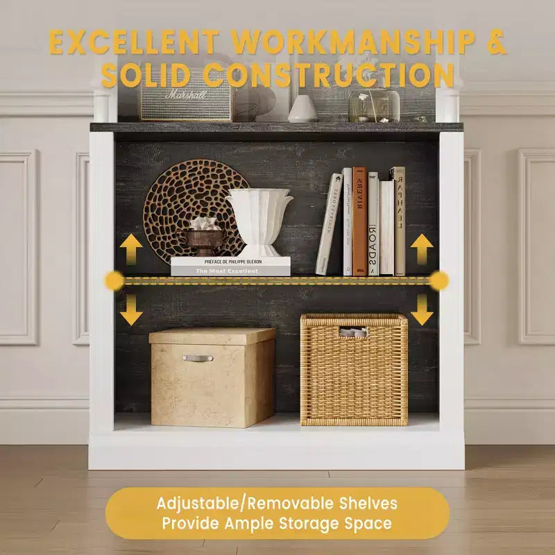 Bibliothèque haute de 180 cm, bibliothèque ouverte à 5 niveaux avec étagères réglables, organisateur de rangement en bois sur pied style colonne romaine