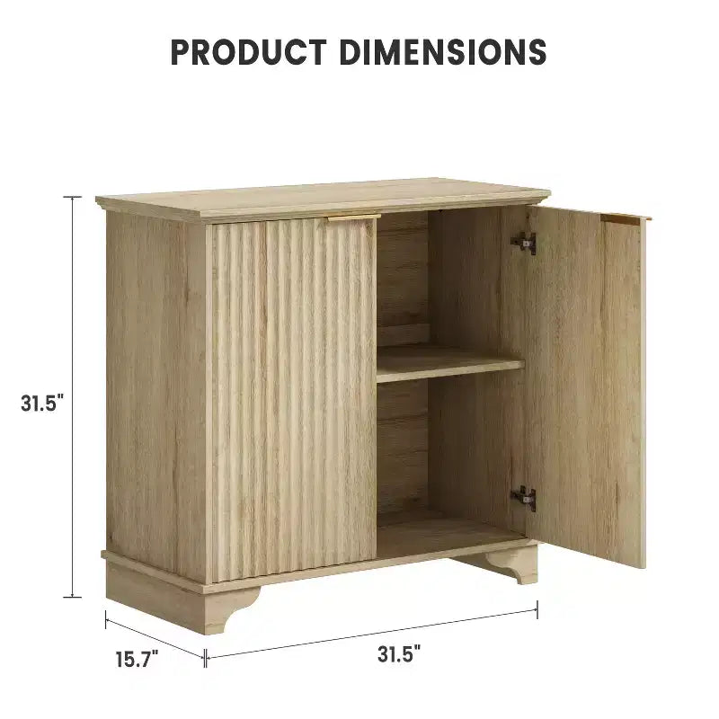 Bahut de Rangement Buffet avec Rainures, Armoire de Rangement de Cuisine à 2 Portes, Meuble Buffet Bar à Café avec Étagères Réglables