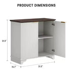 Bahut de Rangement Buffet avec Rainures, Armoire de Rangement de Cuisine à 2 Portes, Meuble Buffet Bar à Café avec Étagères Réglables