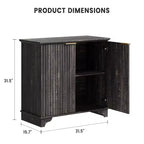 Bahut de Rangement Buffet avec Rainures, Armoire de Rangement de Cuisine à 2 Portes, Meuble Buffet Bar à Café avec Étagères Réglables