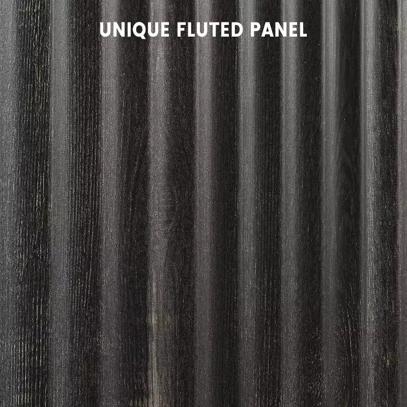 Bahut de Rangement Buffet avec Rainures, Armoire de Rangement de Cuisine à 2 Portes, Meuble Buffet Bar à Café avec Étagères Réglables