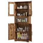 Meuble Colonne de Salle de Bain Haute GustoWave, Meuble de Rangement sur Pied avec Portes en Verre et Étagères et Tiroirs Réglables, Colonne de 170 cm pour Cuisine