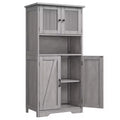 Tall Bathroom Cabinet with 4 Doors and Adjustable Shelves, 50 Freestanding Bathroom Storage Cabinet Farmhouse Cupboard for Kitchen, Living Room