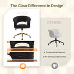 Karl Home | Fauteuil de bureau pivotant à dossier anneau en velours de 25,1 pouces